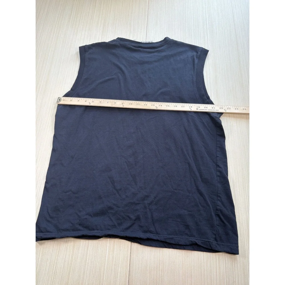 Lee Sport Tank Top Mens XL Navy Blue 100% Cotton Crew Neck Classic Pullover - Picture 4 of 4